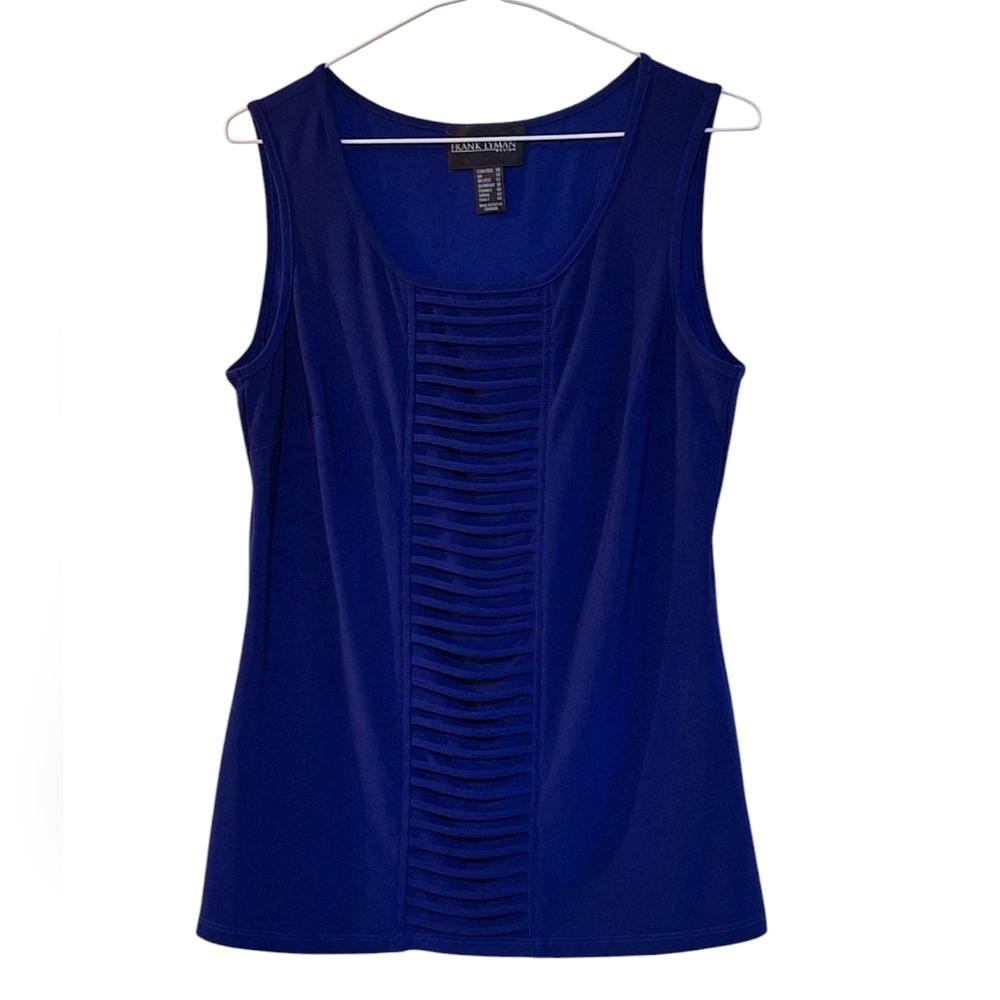 Frank Lyman Design Blue Tank Top with Sleek Silhouette